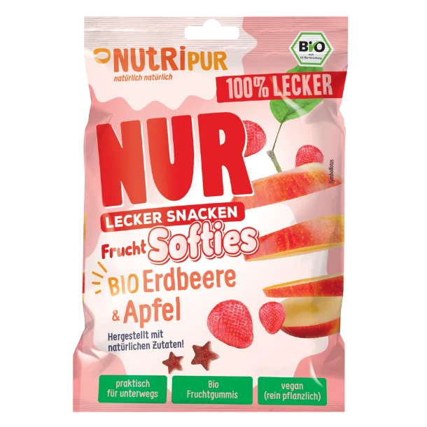 NUR BIO Softies Erdbeere Apfel 35g BT