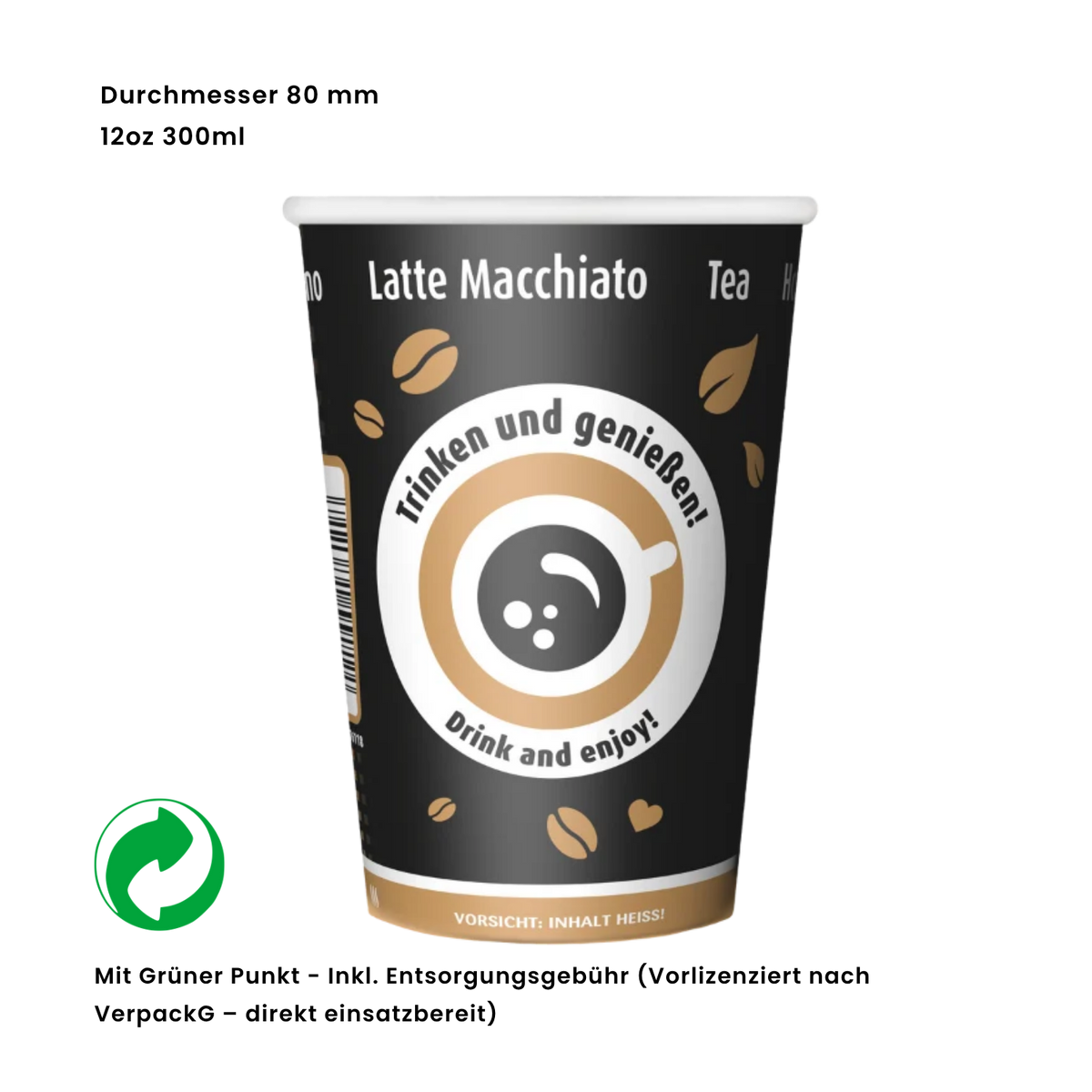 INTERCUPS Pap.becher 80mm 12oz 300ml GP
